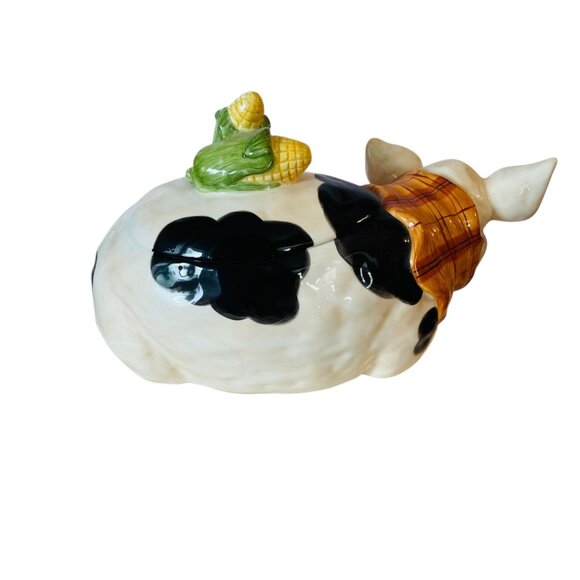 Cookie Jar Pig and Piglets Farm Harvest Farm Theme 14" x 7.5" x 8.5" - Picture 4 of 9